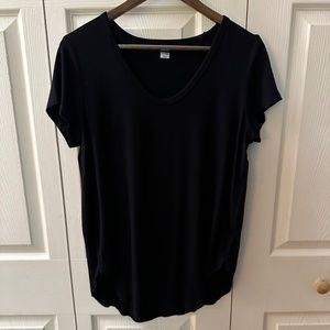 Old Navy Black Luxe Short Sleeve Voop Neck Tunic T-Shirt Sz S